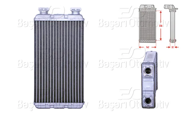 Kalorifer Radyatörü Brazing 235X138 mm BMW 3 Compact (E36) 3.16İ 94-00 3.18Tds 95-00 323Ti 97-00