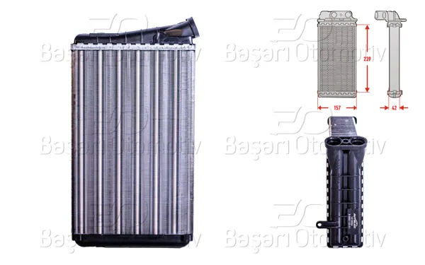 Kalorifer Radyatörü Mekanik 234X136 mm Opel Omega B (V94) 2.5 TD 94-03-2.0 94-00 Omega B Sw (V94) 2.5 TD 94-03-2.0 94-00