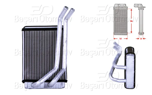 Kalorifer Radyatörü Brazing 205X166 mm Hyundai Santa Fé I (Sm) / Santa Fe 2.0 2.0Crdı 2.4 16V 2.7 4X4 01-06