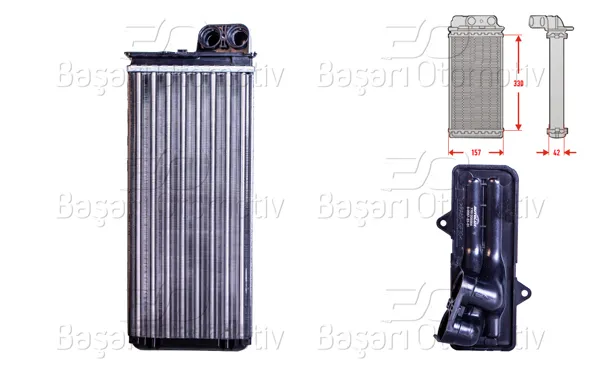 Kalorifer Radyatörü Mekanik 332X157 mm Opel Movano A (X70) 2.8 Dtı (Jd) 98-01 Renault Master II (Jd) 2.5 DCI Nissan Interstar (X70) 2002-2006