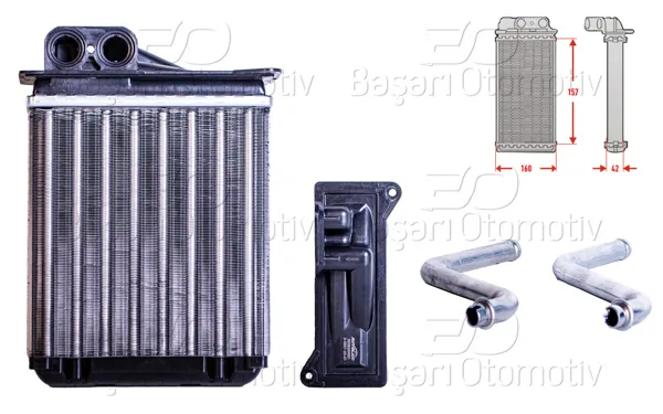 Kalorifer Radyatörü Mekanik 160X152 mm VW Crafter 30-35 (2E_) 2.5 TDI 06-13 Mercedes-Benz Sprinter 3,5-T (B906) 316Cdı 11-315Cdı 06-09