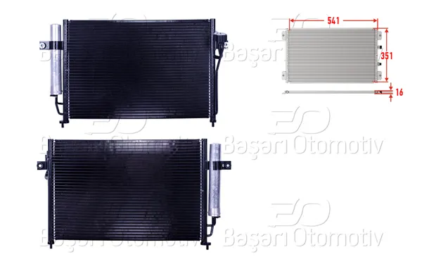 Klima Radyatörü 541X351x16 Hyundai Getz 1.1. 1.3 1.4 1.6 02-10