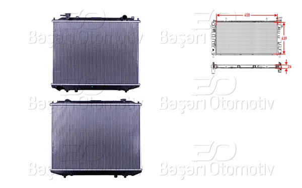 Su Radyatörü Brazing Mt 450X639x26 Mazda B2500. Bt50. Ford Ranger 2.5D 96 >