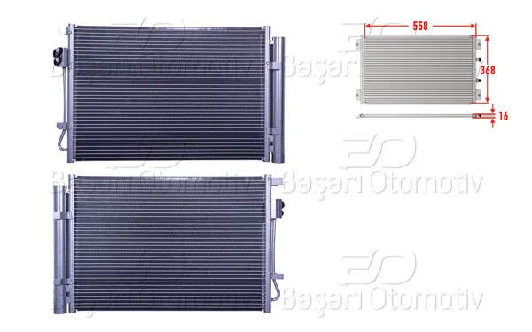 Klima Radyatörü 558X368x16 Hyundai i20 1.2I 1.4I 15 >