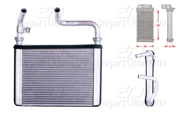 Kalorifer Radyatörü Brazing Mt-At 204X165x36 mm Honda Accord 90 >