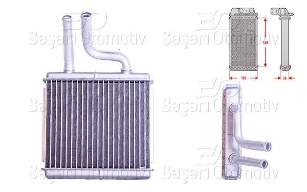 Kalorifer Radyatörü Brazing 168X198 mm Chevrolet Rezzo Mpv (U100) 1.6 05 -