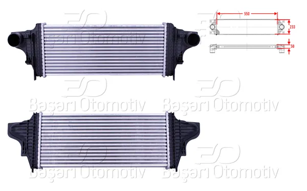 Turbo Radyatörü (Intercooler) 550X233x50 Mercedes-Benz Gl (X164) 320 CDI 06-12 Ml (W164) 320 CDI 05-11
