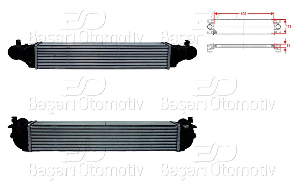 Turbo Radyatörü (Intercooler) 600X111x95 Opel Astra K 1.4 T 15 >