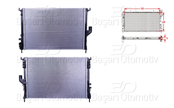 Su Radyatörü Brazing Mt 585X408x16 Dacia Duster (Hs_) 1.5 DCI-1.6İ 10-18 / Logan (Ls_) 1.2-1.4-1.5 DCI-16 06 > / Sandero 1.2-1.4-1.5 DCI-1.6 08 >