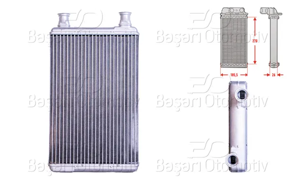 Kalorifer Radyatörü Brazing 270X186 mm Mercedes-Benz S-Serisi (W221) S 350 CDI 09-13 S500 05-13 S63 Amg 05-13 S-Serisi Coupe (C216) Cl 500 4-Matic 08-13 Cl 63 Amg 06-13