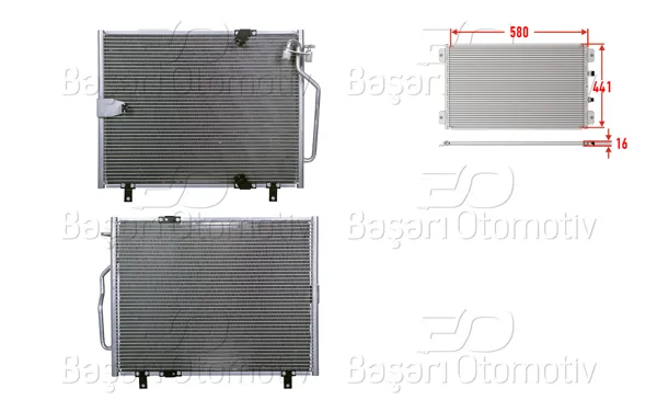 Klima Radyatörü 580X441x16 BMW 5 (E34) 525 Tds 1991-1995 BMW 5 (E34) M5 1988-1992 BMW 5 Touring 525 Tds 1991-1996