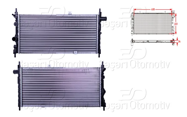 Su Radyatörü Mekanik Mt 630X322x34 Opel Kadett E