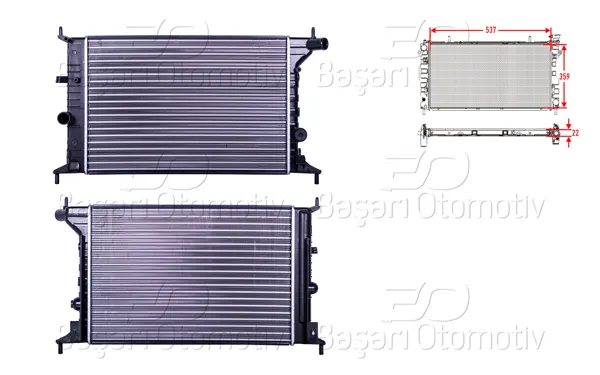 Su Radyatörü Mekanik Mt 537X359x22 Opel Vectra B 1.6 16V 1.8 16V 2.0 16V Meka