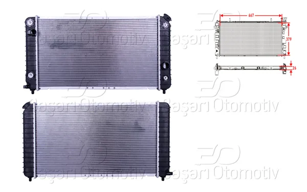 Su Radyatörü Brazing At 667X379x26 Jeep Blazers95 >