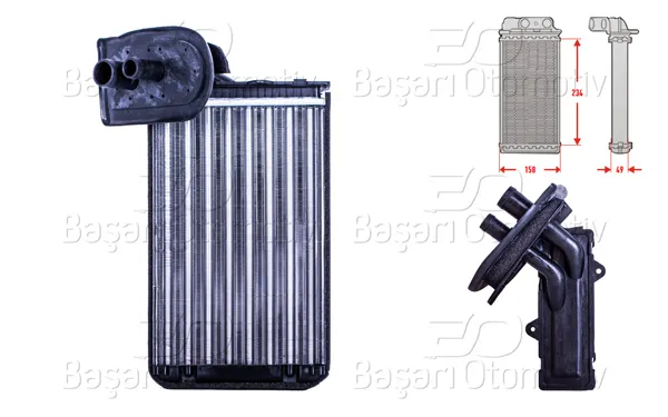 Kalorifer Radyatörü Mekanik Mt-At 234X158x49 mm Renault19 I 2 Clı Meg 1 1.4 1.6 E 1.9 1989 >