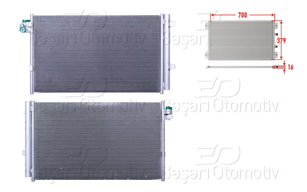 Klima Radyatörü 700X379x16 BMW 5 Serisi G30. G31 5.20D. 5.25D. 5.30D. 5.40D 16-19