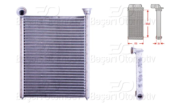 Kalorifer Radyatörü Brazing 173X223 mm Peugeot508 1.6 HDI 2.0 2.2 HDI 10 >