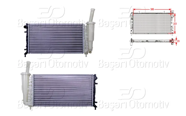Su Radyatörü Mekanik Mt 580X323x23 Fiat Idea 1.2 16V Punto 1.2 16V 99 >