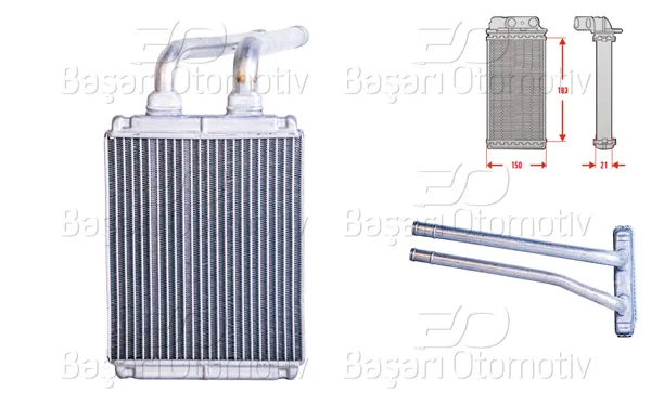 Kalorifer Radyatörü Brazing Mt-At 183X150 mm Kia Picanto 1.0 1.1 CRDI 04 >