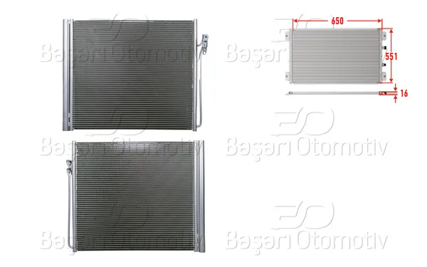 Klima Radyatörü 650X551x16 Range Rover 4.2. 4.4 05 >