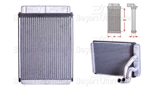 Kalorifer Radyatörü Brazing Mt-At 166X170x42 mm Hyundai Trajet2.0 CRDI 00 >
