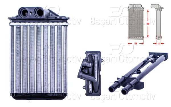 Kalorifer Radyatörü Mekanik Mt-At 180X158x42 mm Fıat500c Panda 1.2 1.3 1.4 2003 > Ford Ka 1.2 1.3Tdcı 2008-2016