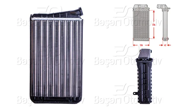 Kalorifer Radyatörü Mekanik Mt-At 240X148 mm Opel Omega B 94 03 Mechanıcal