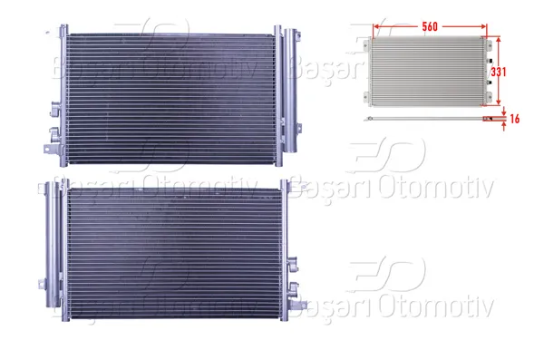 Klima Radyatörü 560X331x16 Alfa Romeo 147 1.9 JTD 01 >