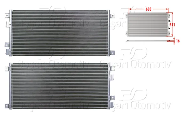 Klima Radyatörü 680X311x16 Iveco Daily 3 35S 2003-2006 Iveco Daily 4 35S 2006-2011
