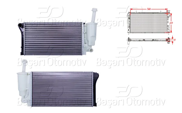 Su Radyatörü Mekanik Mt 548X317x17 Fiat Panda 1.1 1.2 4X4 1.2 Lpg 03 >