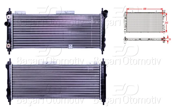 Su Radyatörü Mekanik At 680X262x23 Opel Corsa 1.4 1.6L 94-96