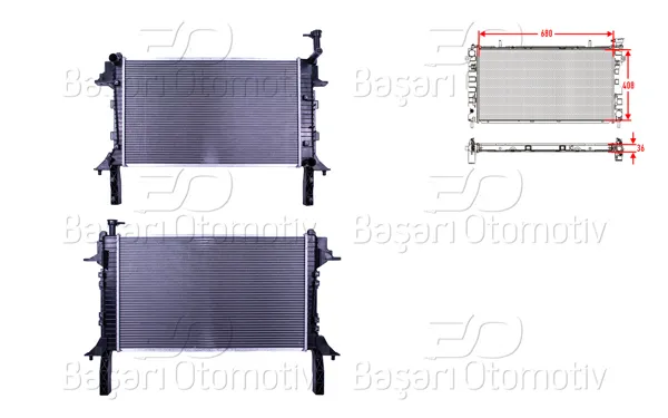 Su Radyatörü Brazing Mt 680X408x36 Hyundai H350 2.5 CRDI 15 >