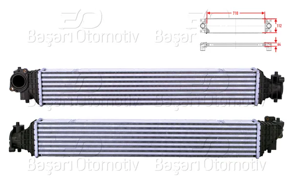 Turbo Radyatörü (Intercooler) 710X112x64 Honda Civic (Fc_) 1.5 Vtec 16-22 Civic Hb (Fc_, Fk_) 1.5 Vtec 17-22