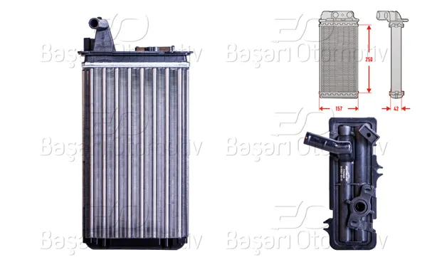Kalorifer Radyatörü Mekanik 250X156 mm Fiat Tempra Tipo Dedra Delta 2 1.4 I 1.8 I 1.9 2.0 1989 >