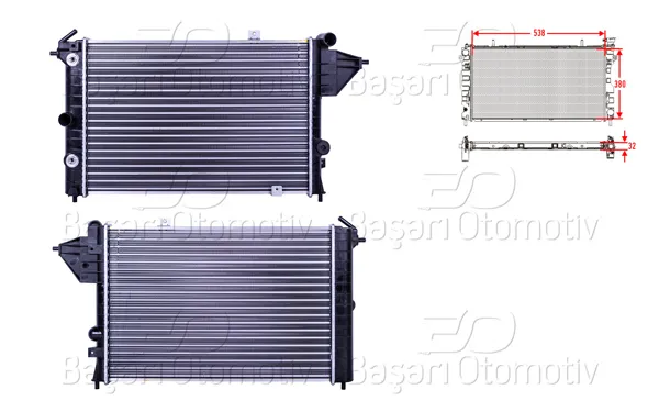 Su Radyatörü Mekanik At 538X380x32 Opel Vectra A 1.7 1.8 16V 88 >