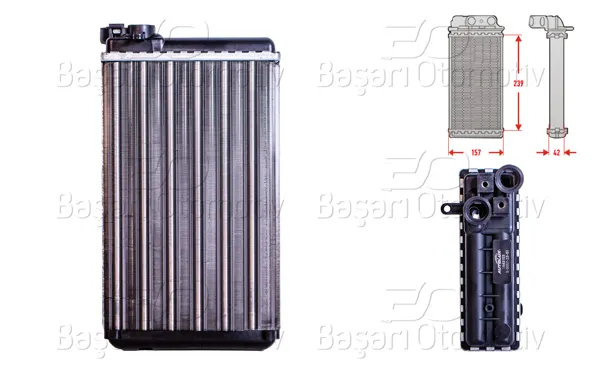 Kalorifer Radyatörü Mekanik 239X160 mm Opel Omega A 1.8 2.0 2.3 D 1987 >