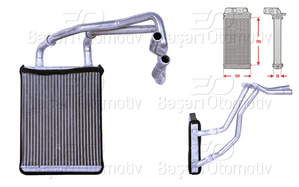 Kalorifer Radyatörü Brazing Mt-At 195X167 mm Kia Cerato 1.5 CRDI 1.6 2.0 CRDI 04 >