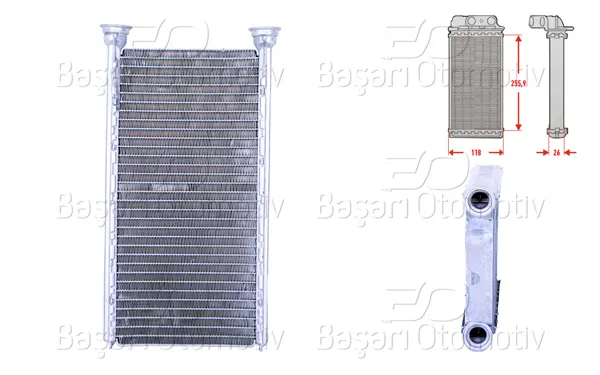 Kalorifer Radyatörü Brazing 119X252 mm Subaru Impreza Sedan (Ge, Gv) 1.5 08 > Impreza Hatchback (Gr, Gh, G3) / B3 2.0 D 08-12 Wrx Sedan (Gj) Stı 2.5 14 >