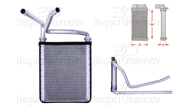 Kalorifer Radyatörü Brazing 154X220,6 mm Toyota Corolla 05-08