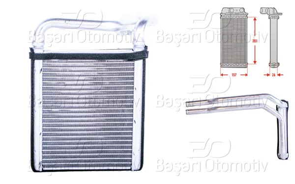 Kalorifer Radyatörü Brazing 210 X150 mm Hyundai Accent4 1.4 1.6 CRDI Kia Rio 3 1.1 CRDI 1.25 Lpg 1.4 Cwt10 >