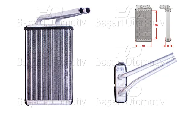 Kalorifer Radyatörü Brazing Mt-At 245X156x32 mm Chevrolet Captiva 2.0 D 2.4 3.0 3.2 Opel Antara 2.0 CDTI 2.4 3.2 V6 06 >