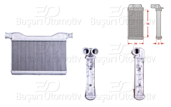 Kalorifer Radyatörü Brazing 135X244 mm BMW 5 518 D 525 D 530 D 535 D 550 I BMW 7 730 D 740 I 750 760 I 09 >