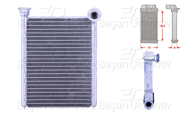 Kalorifer Radyatörü Brazing 134X186 mm Renault Clio 4 0.9 TCE 1.2 1.5 DCI 1.6 Rs Dacia Logan 2 1.2 1.5 DCI 1.6 16V 12 >