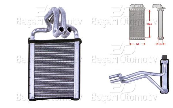 Kalorifer Radyatörü Brazing 150X210x35 mm Hyundai Tucson 2.0 2.0 CRDI 04 >