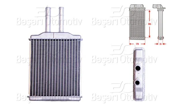 Kalorifer Radyatörü Brazing 198X187 mm Chevrolet Epica (Kl1_) 2.0 05-11 Evanda 05-06