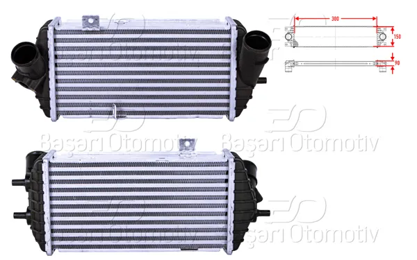Turbo Radyatörü (Intercooler) 300X150x90 Hyundai Accent 4 (Rb) 1.6 CRDI 10-17 i30 (Gd) 1.4 CRDI 11-16 Kia Rio 3 (Ub) 1.4 CRDI 11-17 Ceed (Jd) 1.6 CRDI 12-18