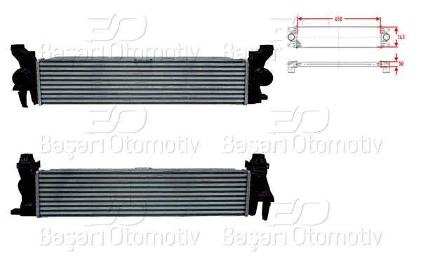 Turbo Radyatörü (Intercooler) 650X143x50 Mercedes-Benz Vito (W447) 109 CDI-111 CDI 14 >