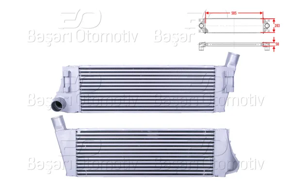 Turbo Radyatörü (Intercooler) 585X203x50 Renault Megane Grand Scenic 1.5 DCI 1.9 DCI 2.0 03 >