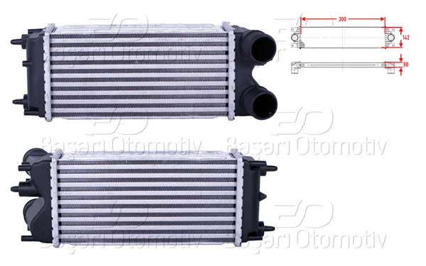 Turbo Radyatörü (Intercooler) 300X142x80 Ford B-Max Ecosport Fiesta Tourneo Courıer Transtıt Courıer 1.5 TDCI 1.6 TDCI 10 >