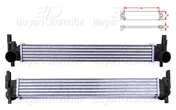 Turbo Radyatörü (Intercooler) 640X82x64 VW Polo Ibiza Fabia 1.2 1.6Tdı 10 >